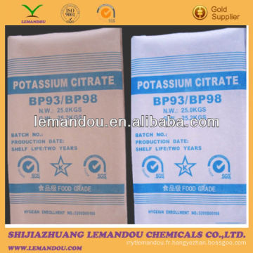 Classe d&#39;alimentation en citrate de potassium